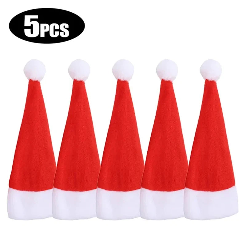Mini Holiday Hat Cutlery Holders – Festive Covers for Forks, Knives & Spoons – Packs of 5, 10, 20, 30, 50 for Seasonal Parties & Celebrations - Home Fads