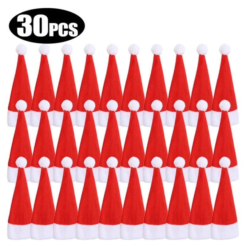 Mini Holiday Hat Cutlery Holders – Festive Covers for Forks, Knives & Spoons – Packs of 5, 10, 20, 30, 50 for Seasonal Parties & Celebrations - Home Fads