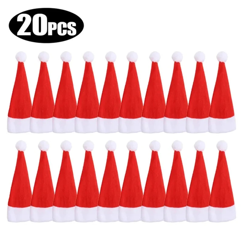 Mini Holiday Hat Cutlery Holders – Festive Covers for Forks, Knives & Spoons – Packs of 5, 10, 20, 30, 50 for Seasonal Parties & Celebrations - Home Fads