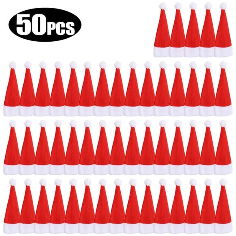 Mini Holiday Hat Cutlery Holders – Festive Covers for Forks, Knives & Spoons – Packs of 5, 10, 20, 30, 50 for Seasonal Parties & Celebrations - Home Fads