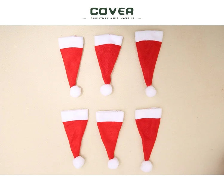 Mini Holiday Hat Cutlery Holders – Festive Covers for Forks, Knives & Spoons – Packs of 5, 10, 20, 30, 50 for Seasonal Parties & Celebrations - Home Fads