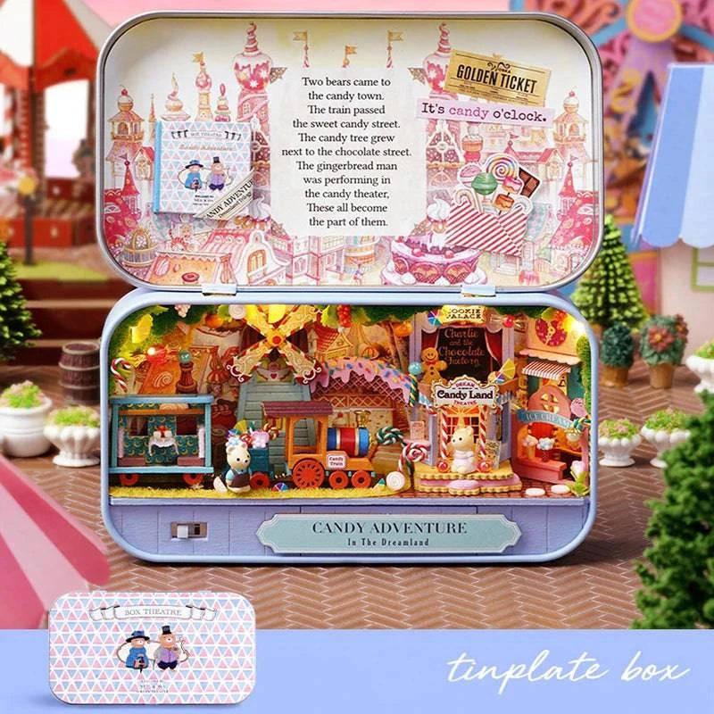 Miniature DIY Wooden Dollhouse Kit: Handcrafted Theatre Box for Creative Assembly and Play - Perfect Gift Idea - Home Fads