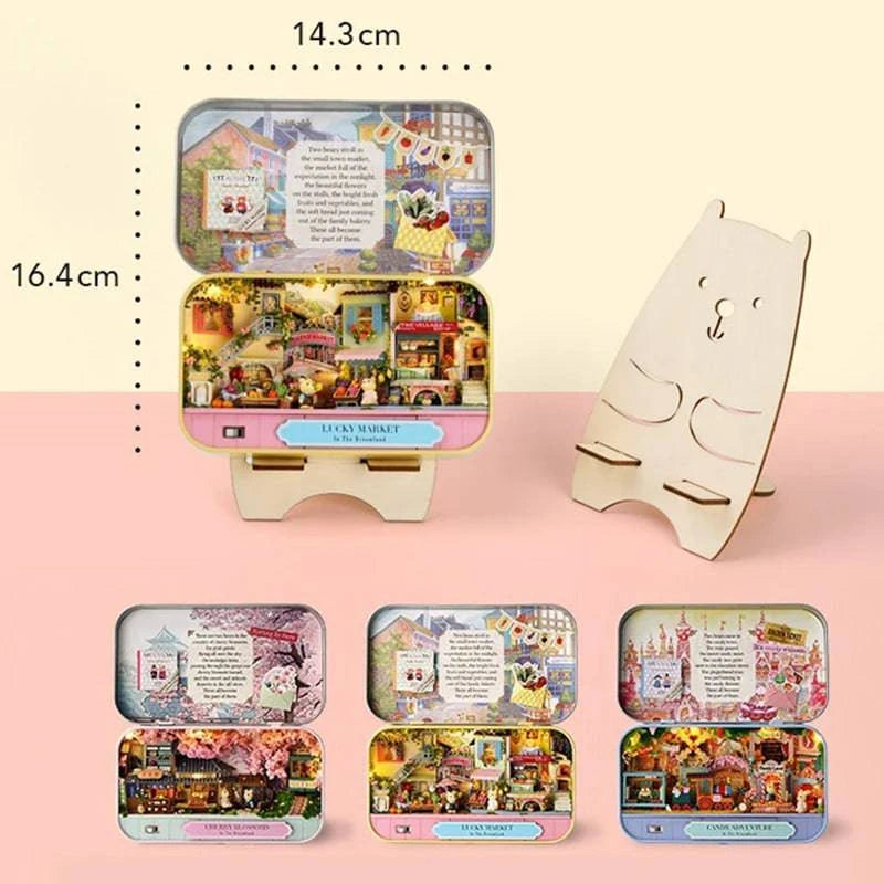 Miniature DIY Wooden Dollhouse Kit: Handcrafted Theatre Box for Creative Assembly and Play - Perfect Gift Idea - Home Fads