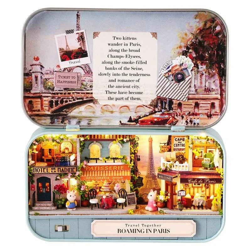 Miniature DIY Wooden Dollhouse Kit: Handcrafted Theatre Box for Creative Assembly and Play - Perfect Gift Idea - Home Fads