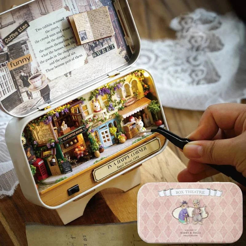 Miniature DIY Wooden Dollhouse Kit: Handcrafted Theatre Box for Creative Assembly and Play - Perfect Gift Idea - Home Fads
