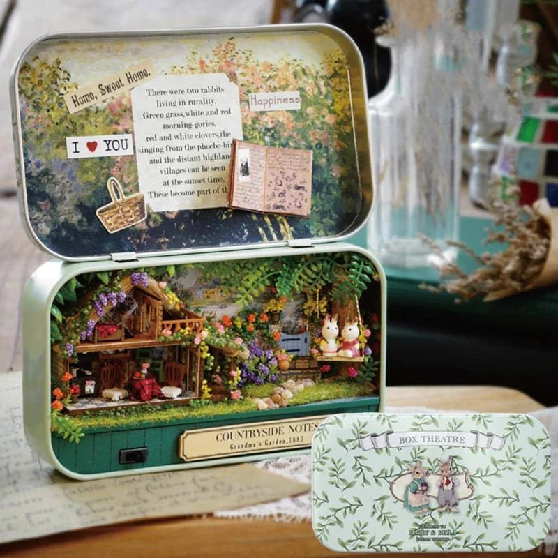 Miniature DIY Wooden Dollhouse Kit: Handcrafted Theatre Box for Creative Assembly and Play - Perfect Gift Idea - Home Fads