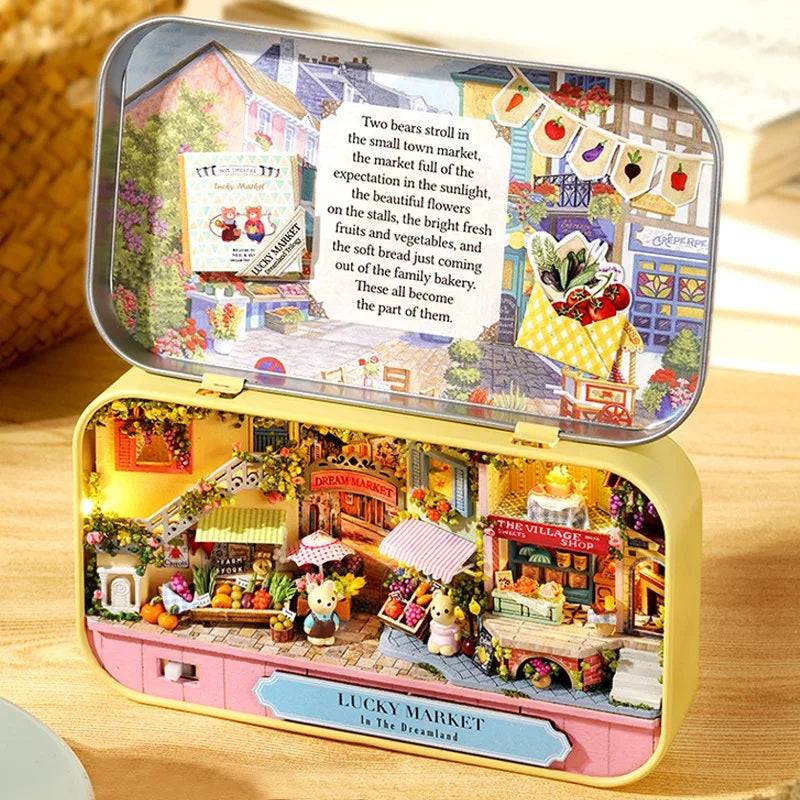 Miniature DIY Wooden Dollhouse Kit: Handcrafted Theatre Box for Creative Assembly and Play - Perfect Gift Idea - Home Fads