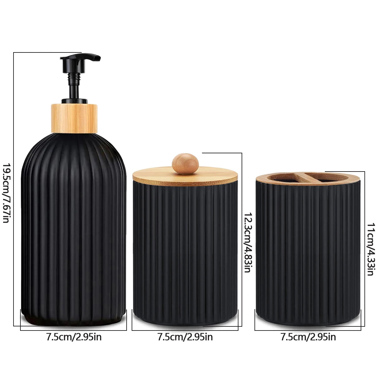 Modern Bathroom Countertop Organizer – Soap Dispenser, Cotton Storage & Toothbrush Holder - Home Fads