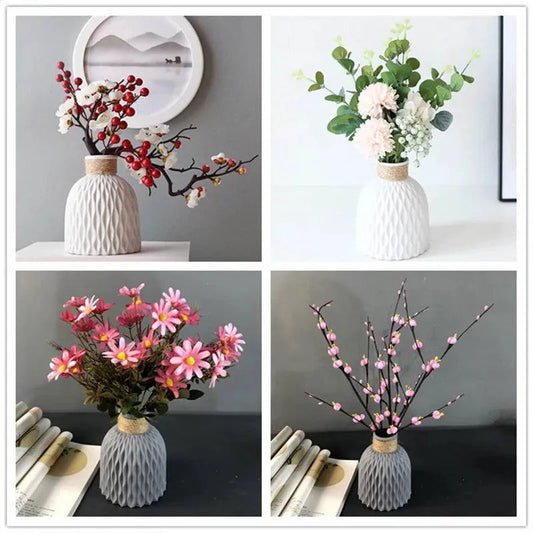 Modern Decorative Plastic Flower Vase – Elegant Wave Design Table Centerpiece for Home, Office & Events - Home Fads
