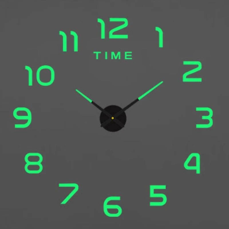Modern Large Wall Clock - 3D DIY Quartz Acrylic Mirror Stickers - 48 Inch - Home Fads
