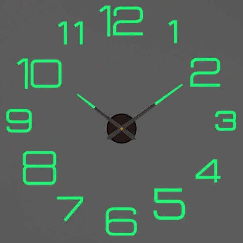 Modern Large Wall Clock - 3D DIY Quartz Acrylic Mirror Stickers - 48 Inch - Home Fads