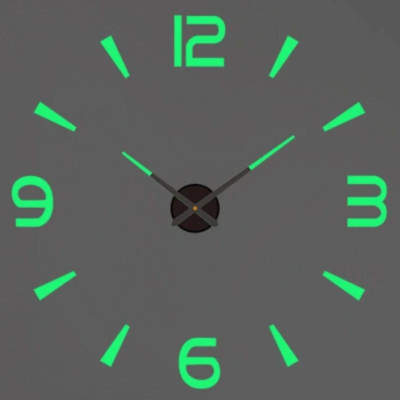 Modern Large Wall Clock - 3D DIY Quartz Acrylic Mirror Stickers - 48 Inch - Home Fads