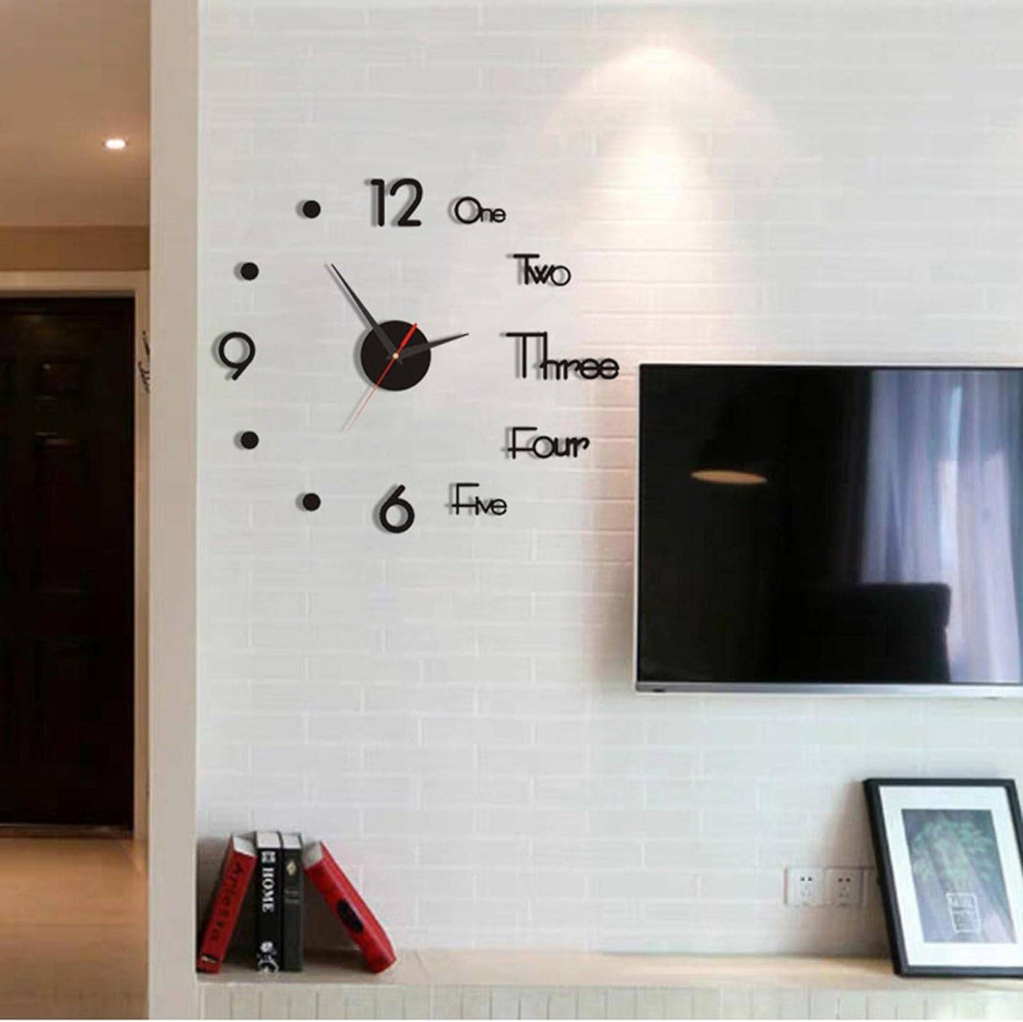 Modern Large Wall Clock - 3D DIY Quartz Acrylic Mirror Stickers - 48 Inch - Home Fads