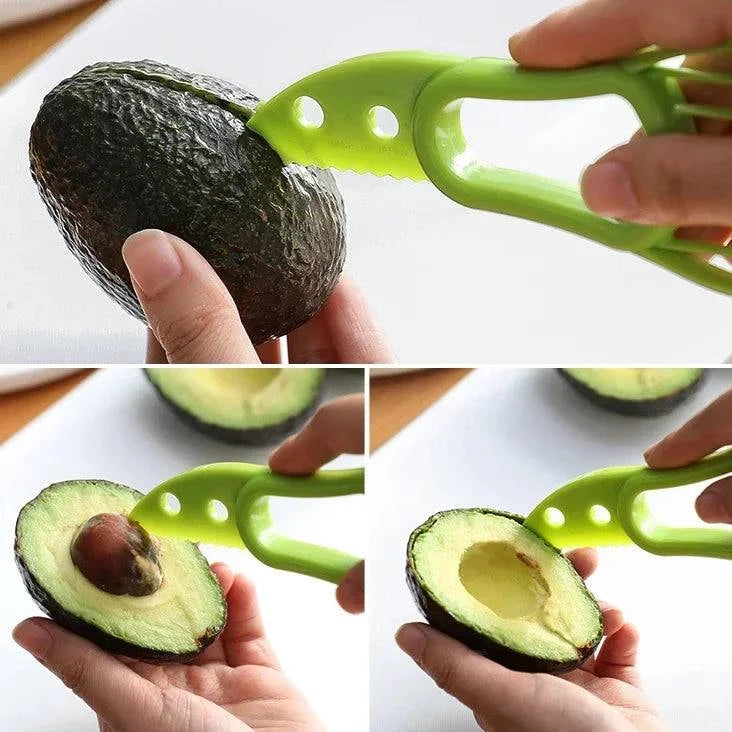 Multi-Function Avocado Cutter, Corer and Fruit Slicer - Kitchen Tool for Shea Coring, Butter Slicing, and More - Home Fads