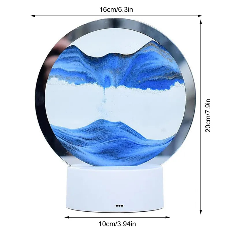 Multifunctional LED RGB Sand Table Lamp: 3D Moving Art Frame, Night Light, and Hourglass with 16 Colors - Remote Controlled - Home Fads