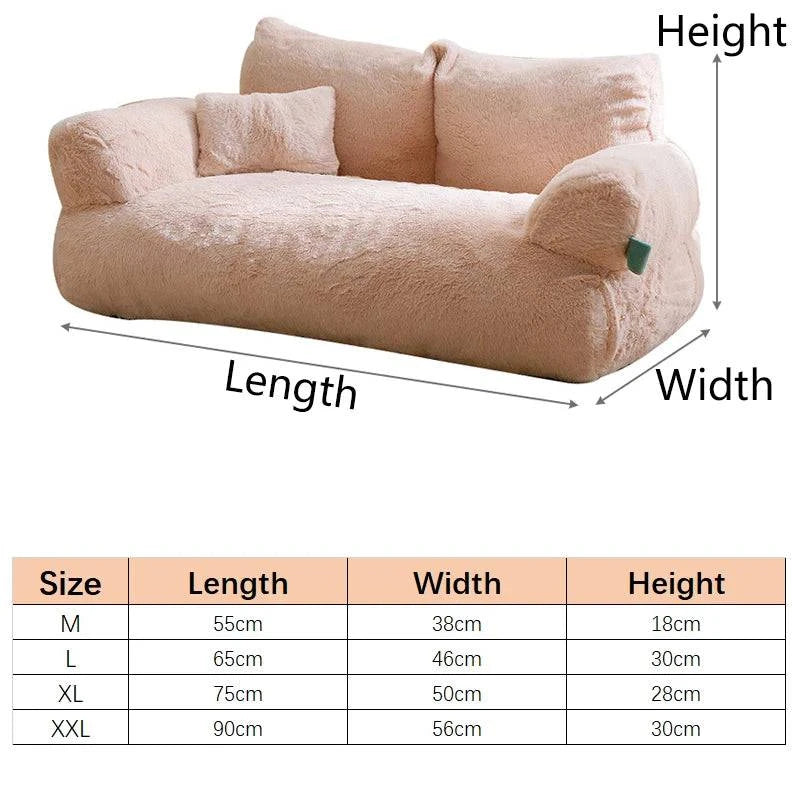 Opulent Plush Non-Slip Washable Sofa Bed for Dogs and Cats - Soft and Luxurious Pet Furniture - Home Fads