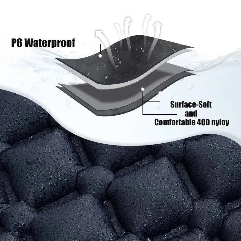 Outdoor Camping Inflatable Mattress with Built-In Pump - Ultralight Air Mat with Pillows - Home Fads