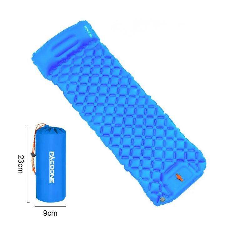 Outdoor Camping Inflatable Mattress with Built-In Pump - Ultralight Air Mat with Pillows - Home Fads