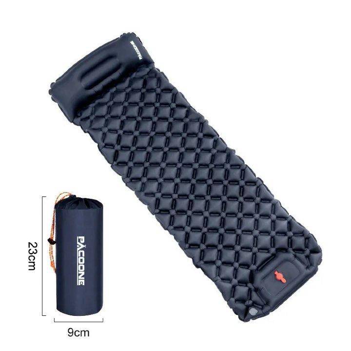 Outdoor Camping Inflatable Mattress with Built-In Pump - Ultralight Air Mat with Pillows - Home Fads