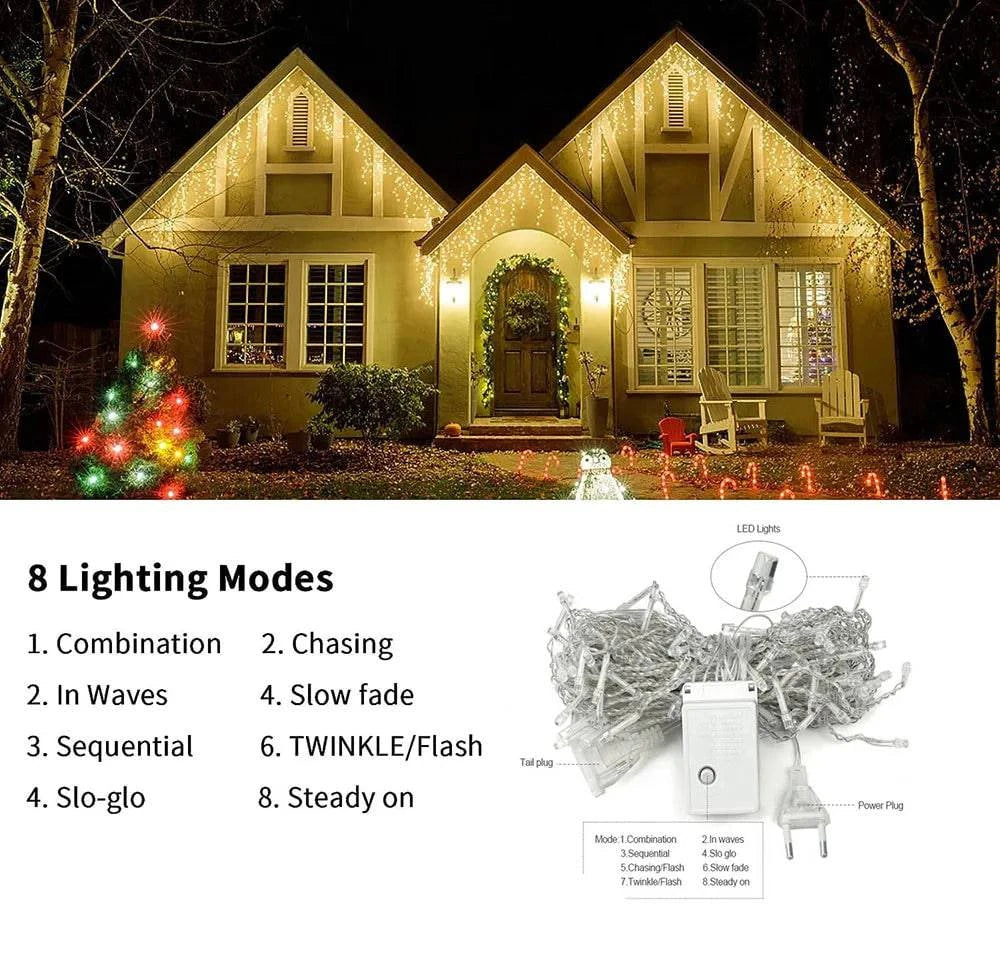 Outdoor Decorative LED Curtain String Lights – 5M Garland for Festive Outdoor Decor - Home Fads
