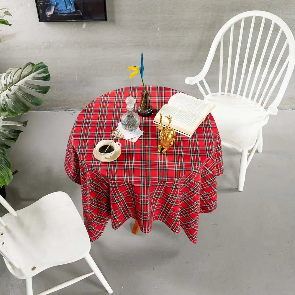 Plaid Tablecloth – Red and Green Christmas Rectangle & Square Table Cloth for Home, Living Room, and Party Decoration - Home Fads
