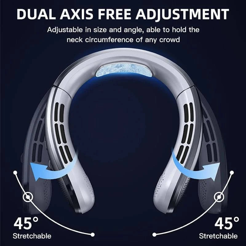 Portable Bladeless Neckband Fan with Digital Display - USB Rechargeable - Home Fads