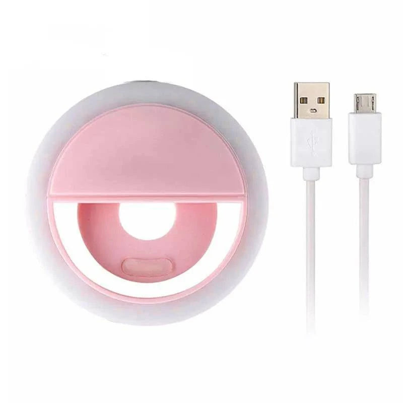 Portable LED Selfie Ring Light Clip-On Lamp - USB Rechargeable Flash Light for Smartphones - Home Fads