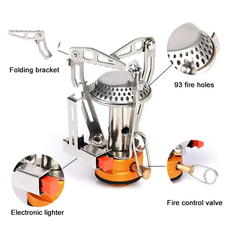 Portable Outdoor Camping Gas Cooker - Lightweight Aluminum Alloy Camp Stove for Picnic Cooking and Survival - Home Fads