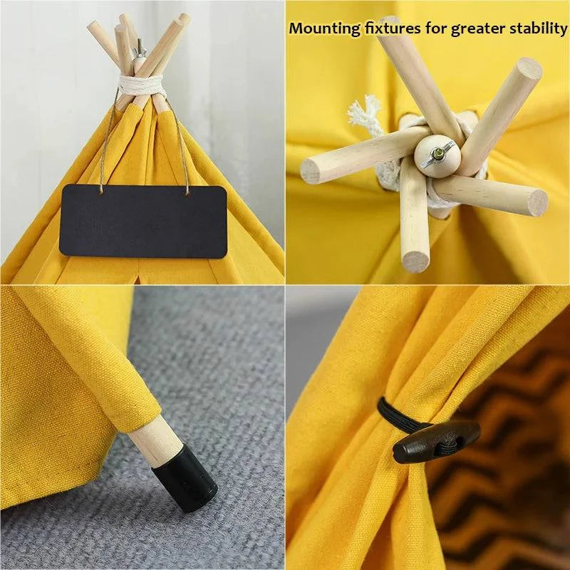 Portable Pet Teepee Tent for Small Dogs, Cats, and Rabbits with Washable Cushion and Accessories – Available in Small, Medium, and Large Sizes - Home Fads