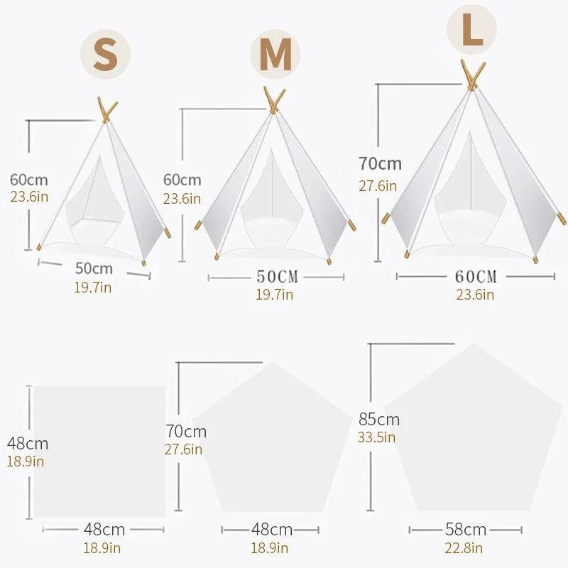 Portable Pet Teepee Tent for Small Dogs, Cats, and Rabbits with Washable Cushion and Accessories – Available in Small, Medium, and Large Sizes - Home Fads