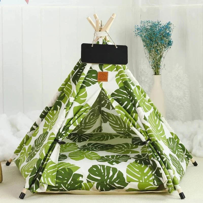 Portable Pet Teepee Tent for Small Dogs, Cats, and Rabbits with Washable Cushion and Accessories – Available in Small, Medium, and Large Sizes - Home Fads
