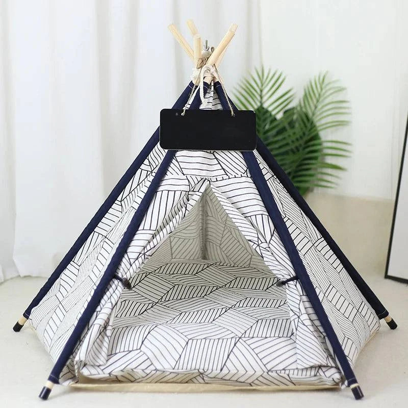 Portable Pet Teepee Tent for Small Dogs, Cats, and Rabbits with Washable Cushion and Accessories – Available in Small, Medium, and Large Sizes - Home Fads