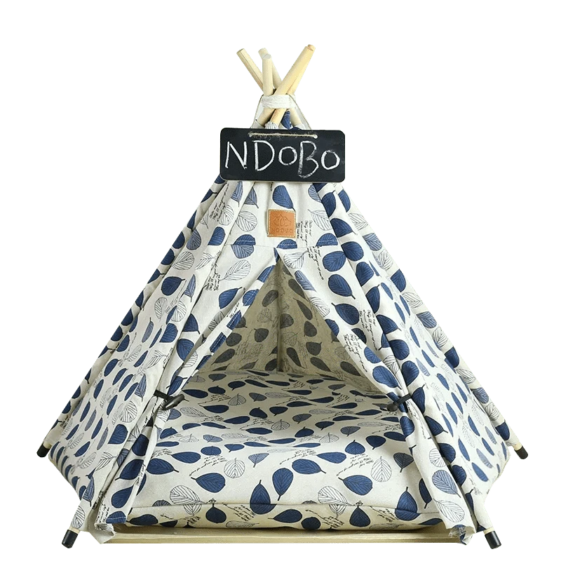 Portable Pet Teepee Tent for Small Dogs, Cats, and Rabbits with Washable Cushion and Accessories – Available in Small, Medium, and Large Sizes - Home Fads