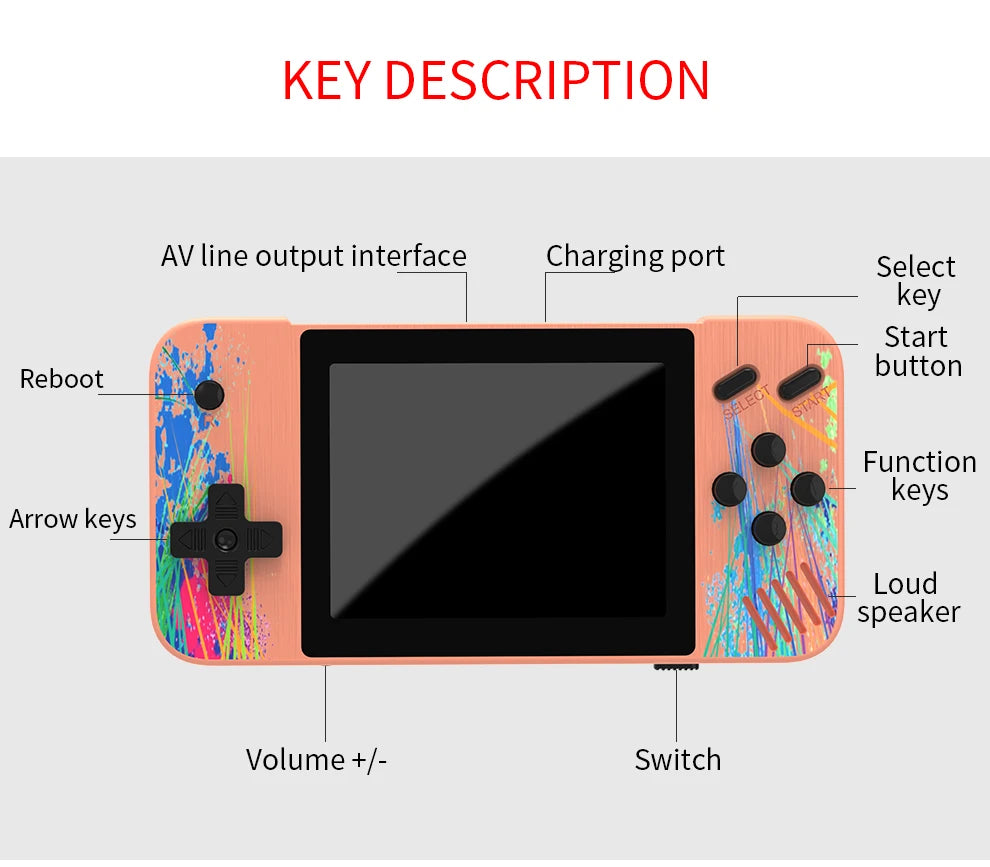Portable Retro Handheld Gaming Console – 800 Classic Games, 3.5” HD Color Screen, 1080×680 Resolution - Home Fads