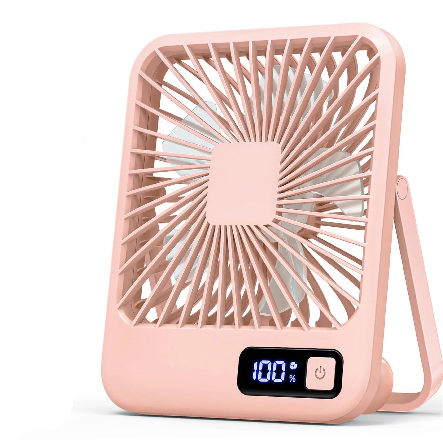 Portable USB-C Desk Fan – Rechargeable, 180° Adjustable, 5-Speed Quiet Cooling with Battery Indicator, Hangable Design - Home Fads