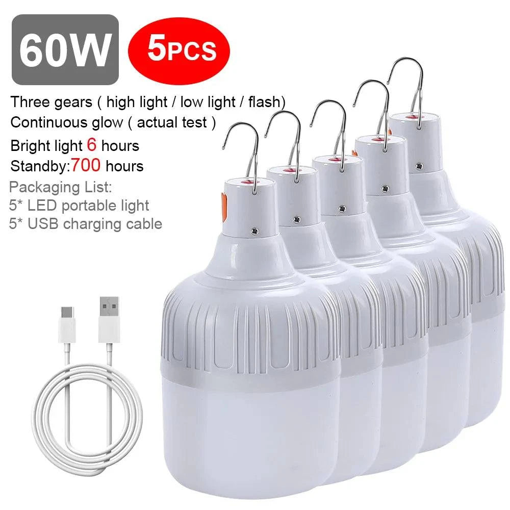 Portable Waterproof LED Camping Bulb - USB Rechargeable Emergency Light for Indoor and Outdoor Activities - Home Fads