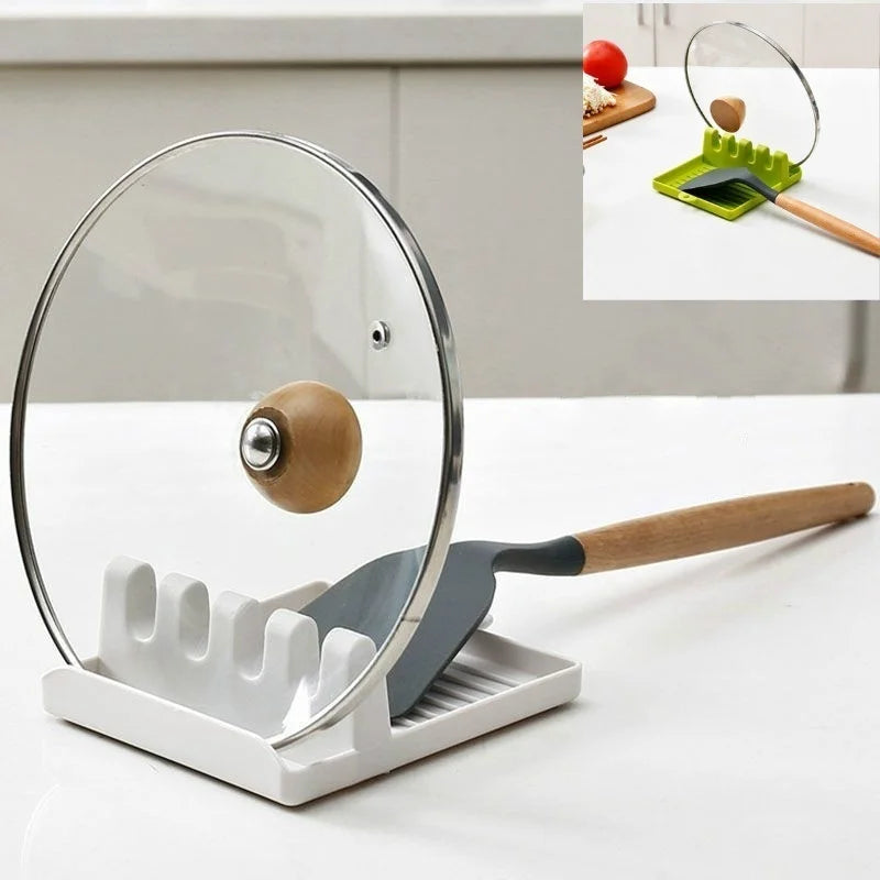 Pot Lid Holder – Non-Slip Kitchen Spoon Holder and Utensil Organizer – Plastic Rack for Spoons, Forks, Spatulas, Chopsticks, and Lids - Home Fads