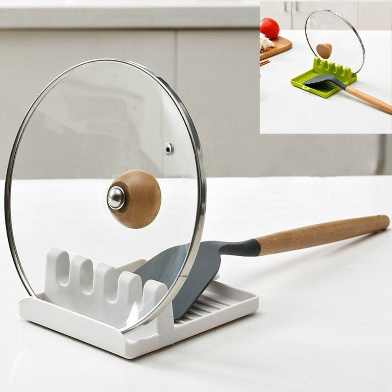 Pot Lid Holder – Non-Slip Kitchen Spoon Holder and Utensil Organizer – Plastic Rack for Spoons, Forks, Spatulas, Chopsticks, and Lids - Home Fads