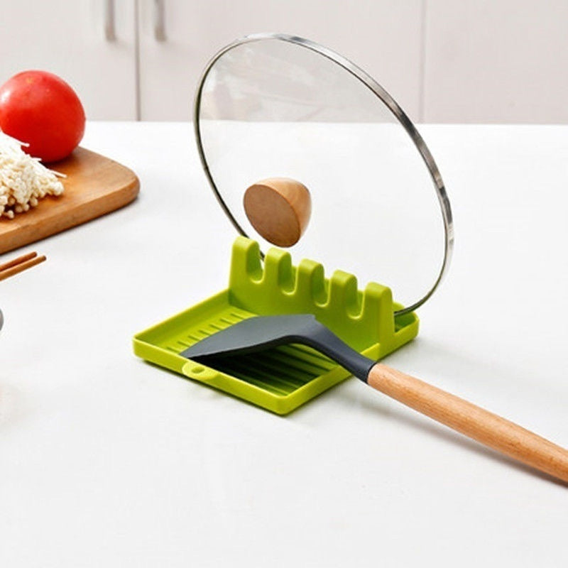 Pot Lid Holder – Non-Slip Kitchen Spoon Holder and Utensil Organizer – Plastic Rack for Spoons, Forks, Spatulas, Chopsticks, and Lids - Home Fads