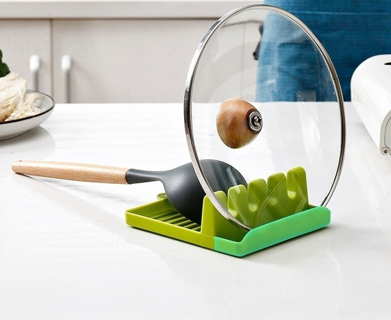 Pot Lid Holder – Non-Slip Kitchen Spoon Holder and Utensil Organizer – Plastic Rack for Spoons, Forks, Spatulas, Chopsticks, and Lids - Home Fads