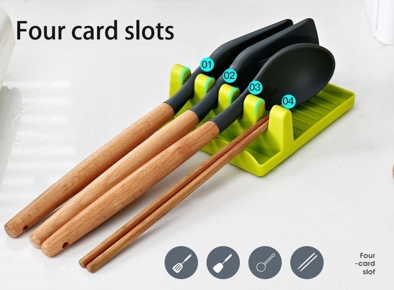 Pot Lid Holder – Non-Slip Kitchen Spoon Holder and Utensil Organizer – Plastic Rack for Spoons, Forks, Spatulas, Chopsticks, and Lids - Home Fads
