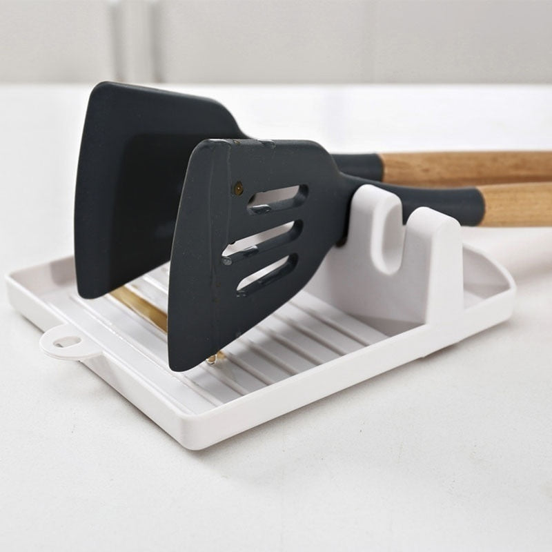 Pot Lid Holder – Non-Slip Kitchen Spoon Holder and Utensil Organizer – Plastic Rack for Spoons, Forks, Spatulas, Chopsticks, and Lids - Home Fads
