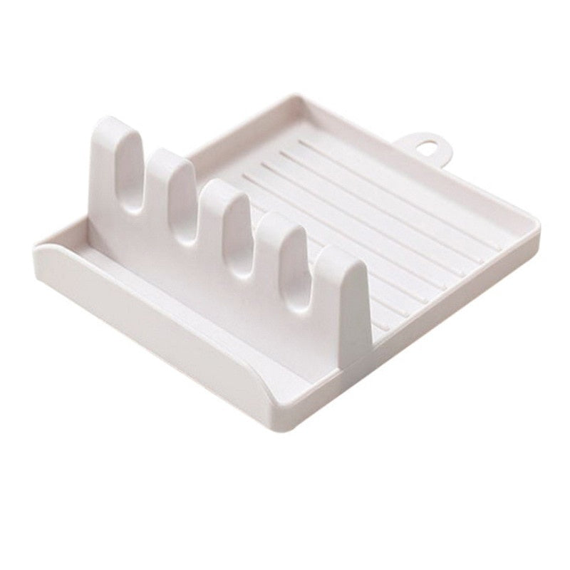 Pot Lid Holder – Non-Slip Kitchen Spoon Holder and Utensil Organizer – Plastic Rack for Spoons, Forks, Spatulas, Chopsticks, and Lids - Home Fads