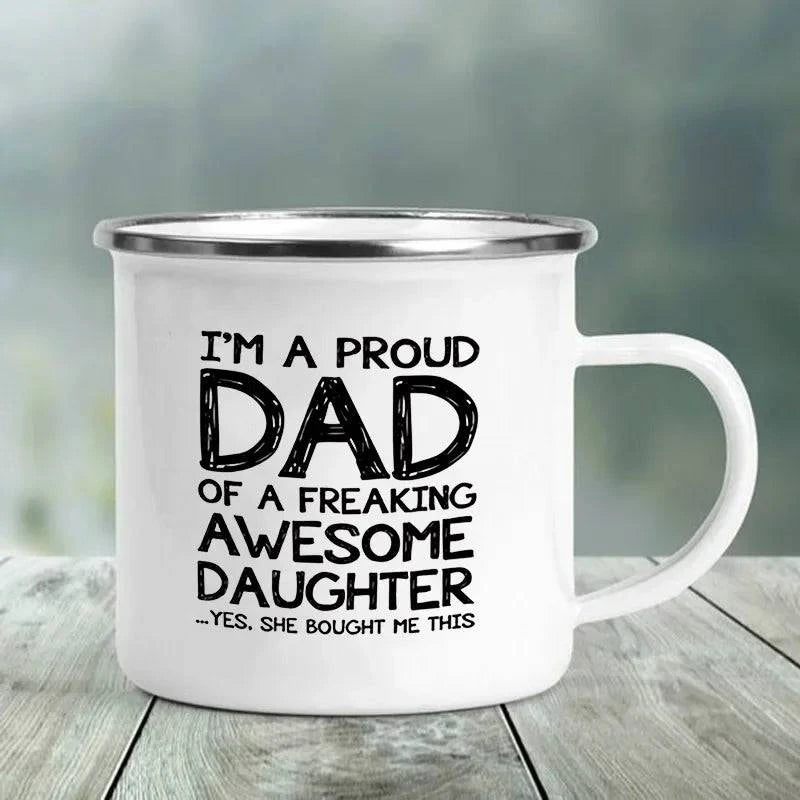 Premium Enamel Coffee Mug with Humorous Design - Perfect Gift Choice for Father's Day - Home Fads