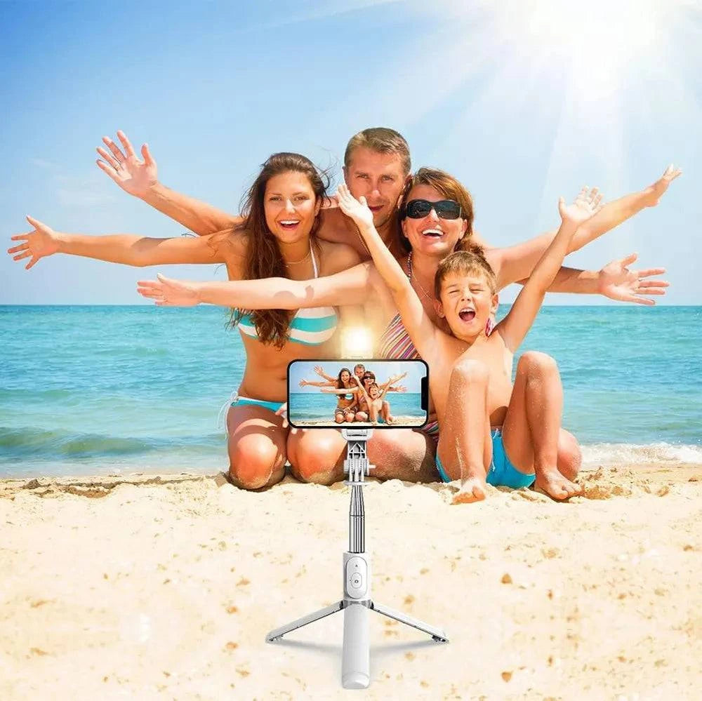 Premium Foldable Bluetooth Selfie Stick Tripod with Optional LED Fill Light, Remote Shutter Control for Android and iPhone Devices - Home Fads