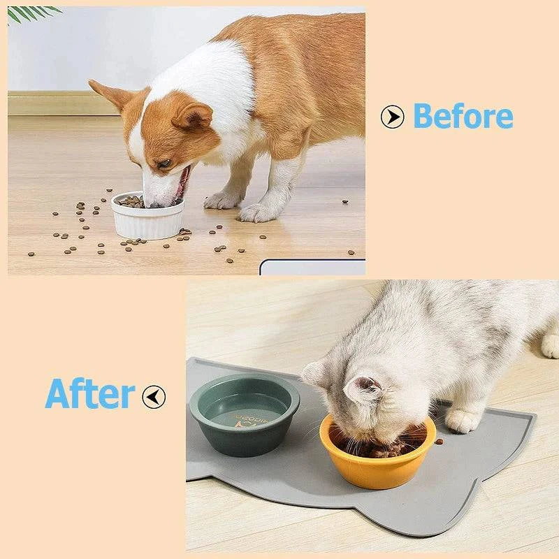 Premium Non-Slip Pet Feeding Mat: Waterproof Silicone with Raised Edge for Cats and Dogs - Home Fads