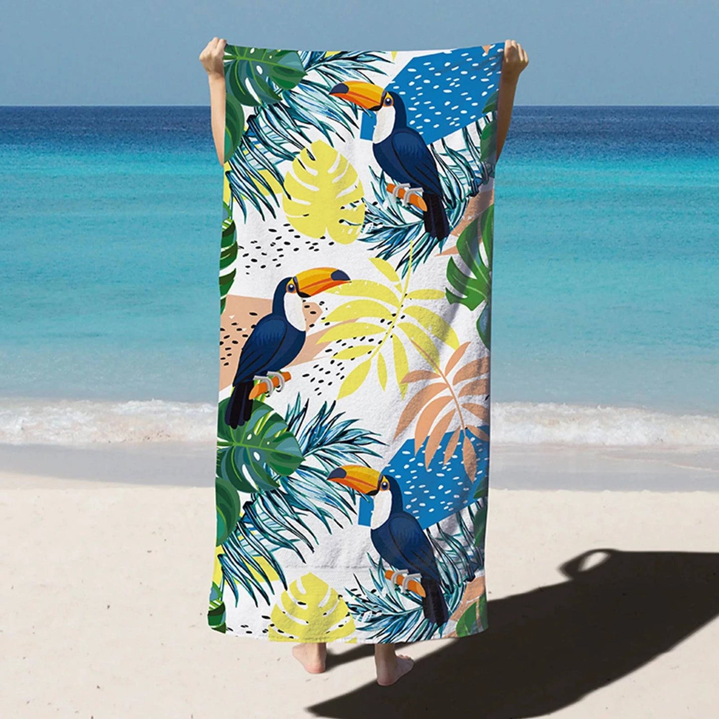 Premium Quick-Dry Microfiber Beach Towel - Oversized 35*71in, Super Absorbent, Printed Design, Ideal for Beach, Pool, and Fitness - Home Fads