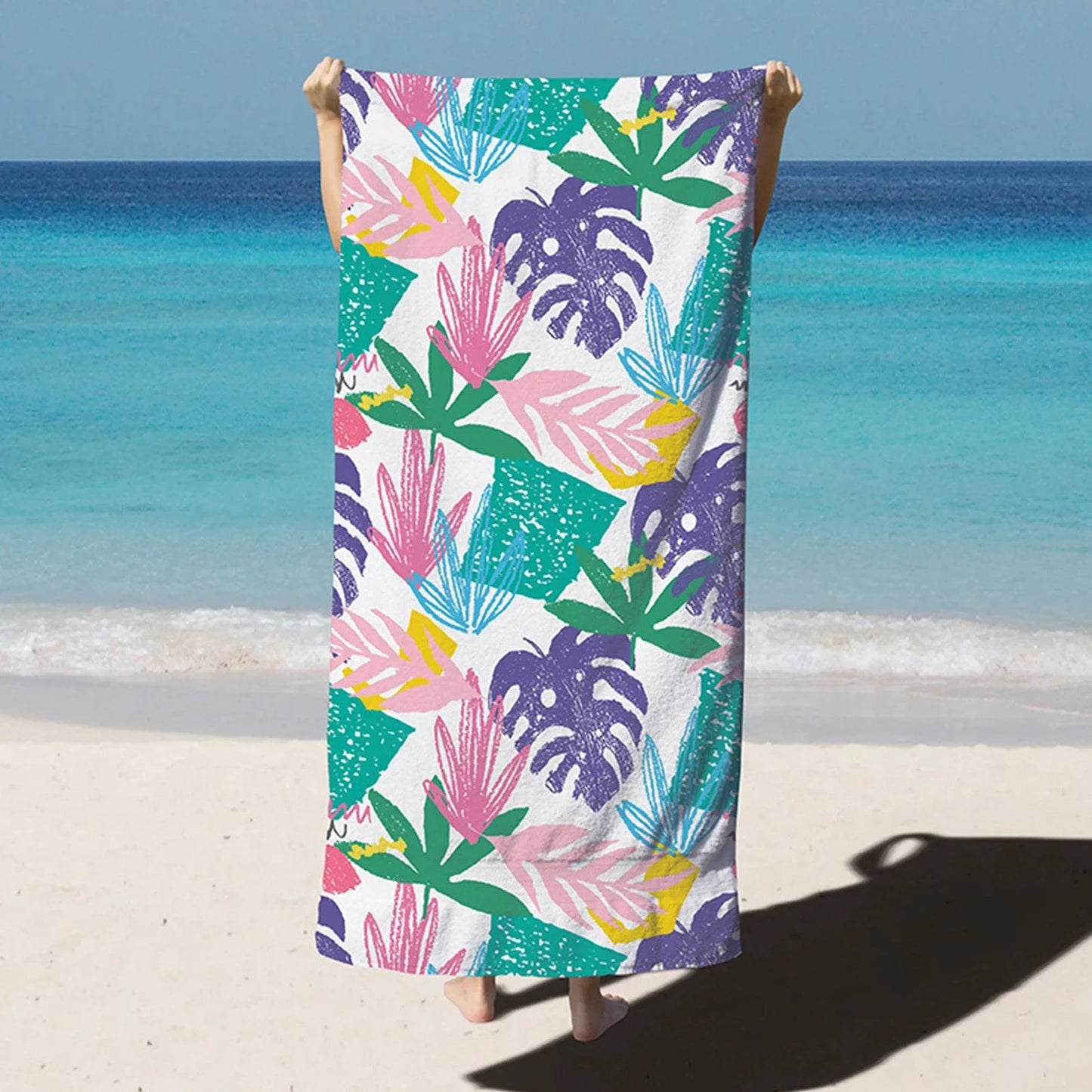 Premium Quick-Dry Microfiber Beach Towel - Oversized 35*71in, Super Absorbent, Printed Design, Ideal for Beach, Pool, and Fitness - Home Fads