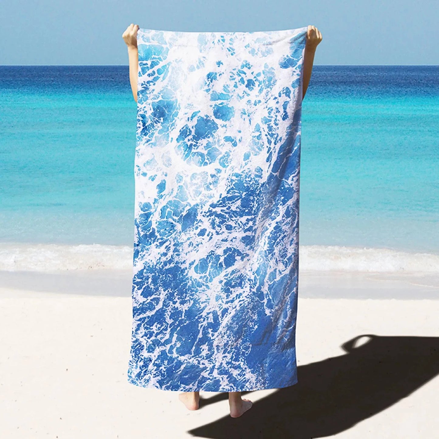 Premium Quick-Dry Microfiber Beach Towel - Oversized 35*71in, Super Absorbent, Printed Design, Ideal for Beach, Pool, and Fitness - Home Fads