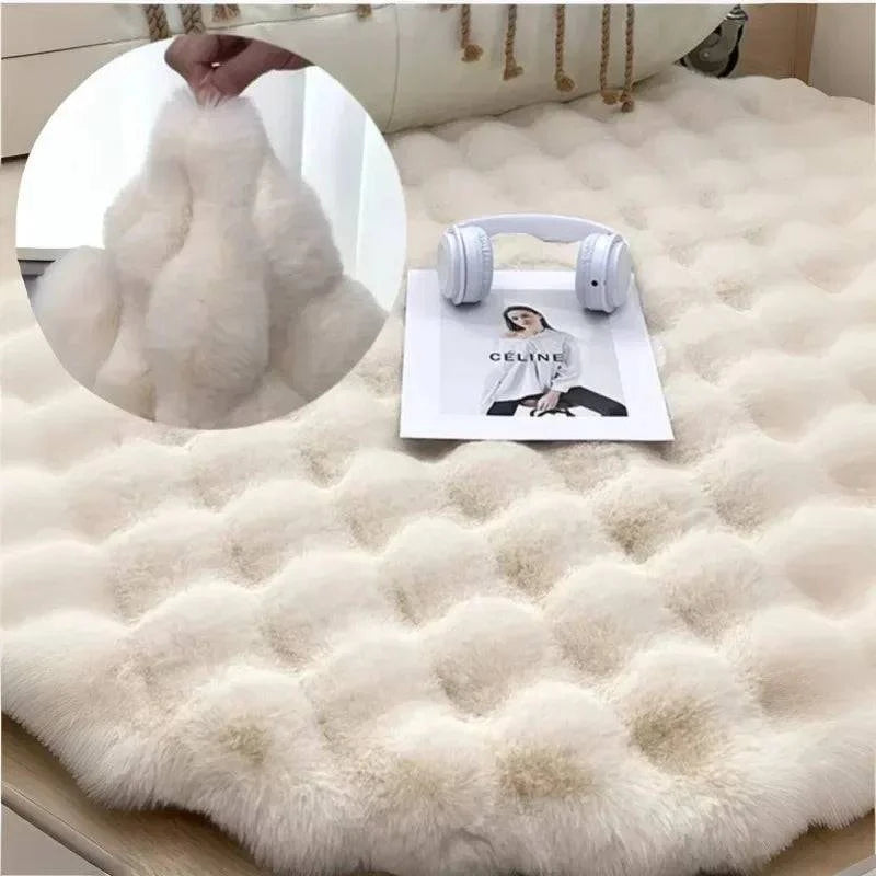 Premium Round Plush Living Room Carpets: Bedside Fluffy Mats - Non-Slip Soft Shaggy Rugs for Elegant Room Decor - Home Fads